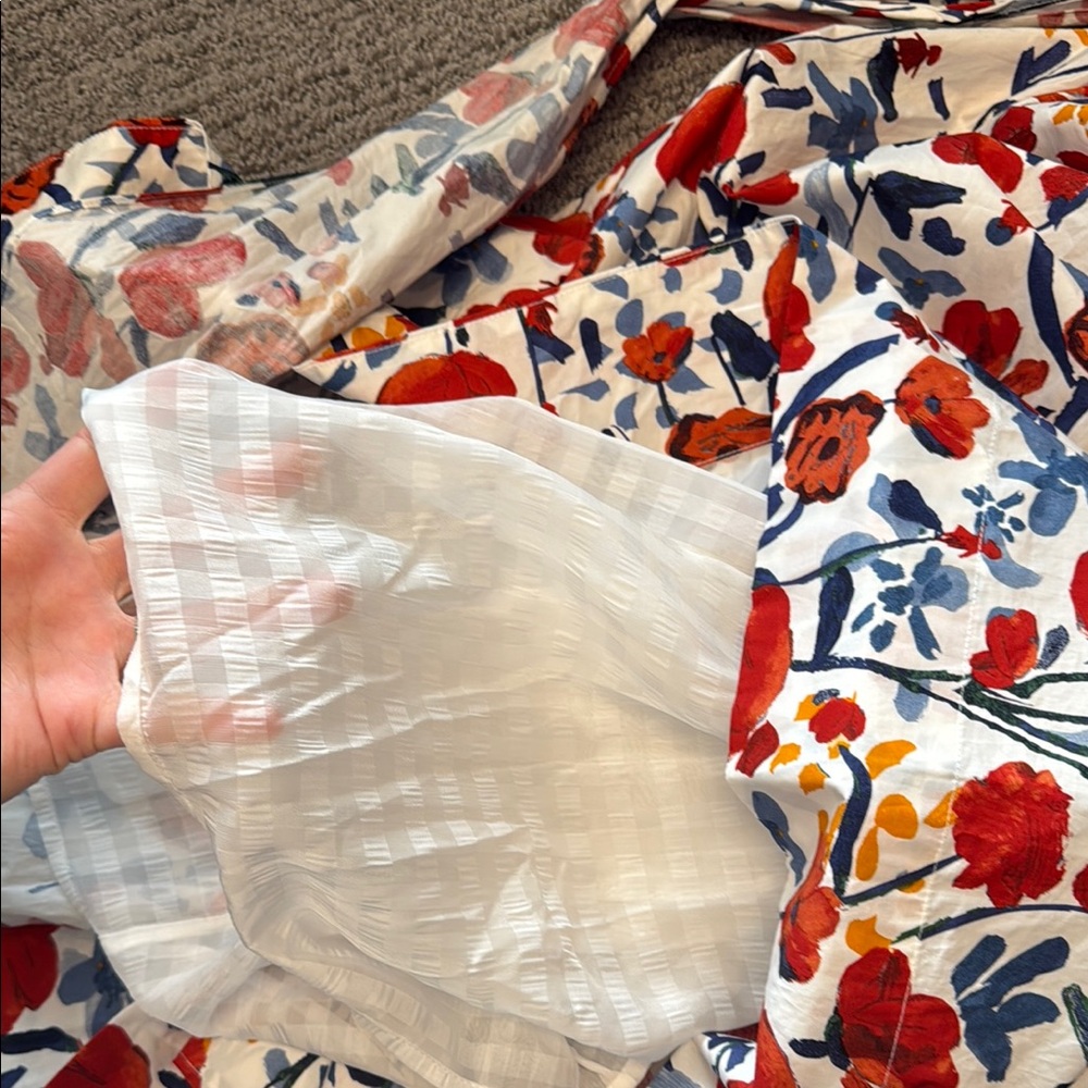 Buru Floral Print Dress with Red and Blue Accents - Picture 5 of 6